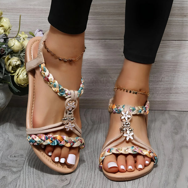 Women’s Braided Summer Sandals With Adjustable Straps