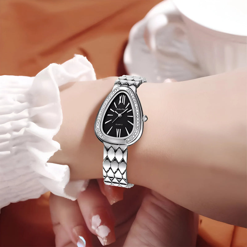 Women's Crystal-Accented Bracelet Watch