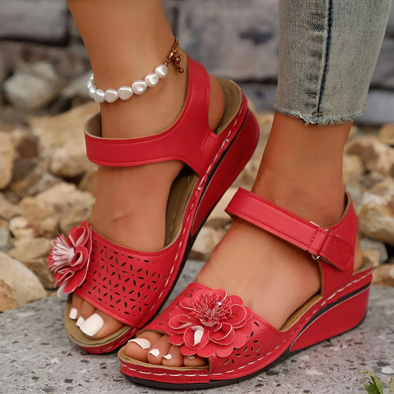 Women's Floral Mid-Heel Sandals