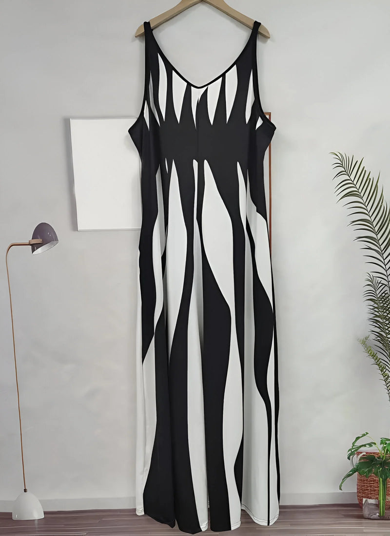 Striped Sleeveless Maxi Dress