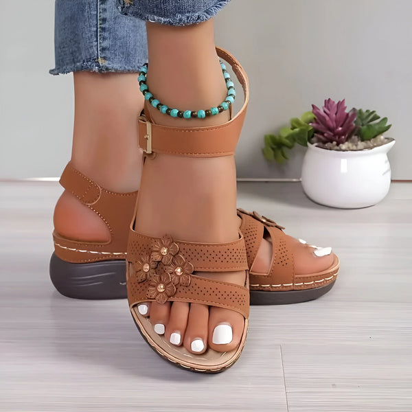 Women's Floral Wedge Sandals