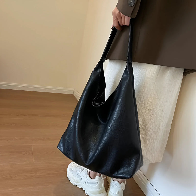 Large Leather Shoulder Tote Bag