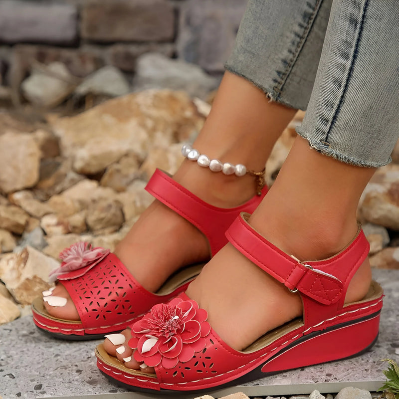 Women's Floral Mid-Heel Sandals