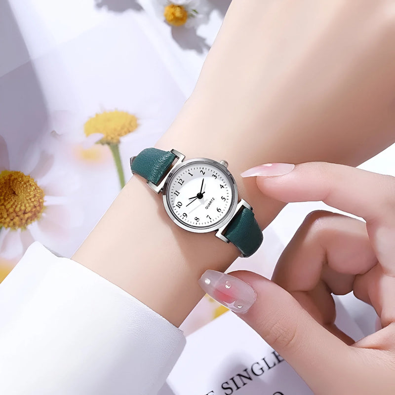 Women's Minimalist Quartz Watch with Leather Strap