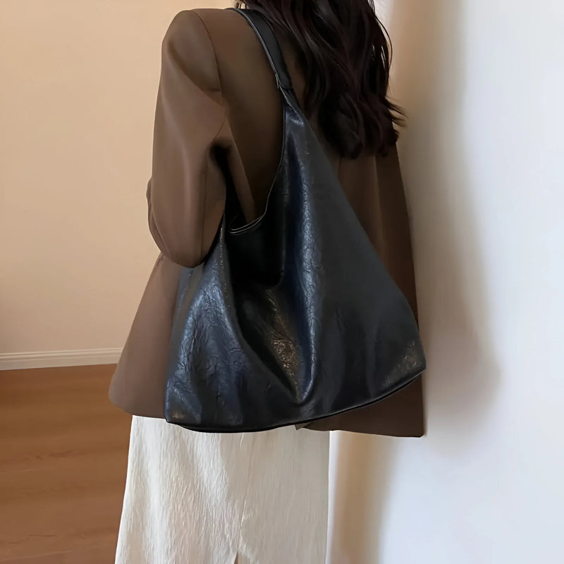 Large Leather Shoulder Tote Bag