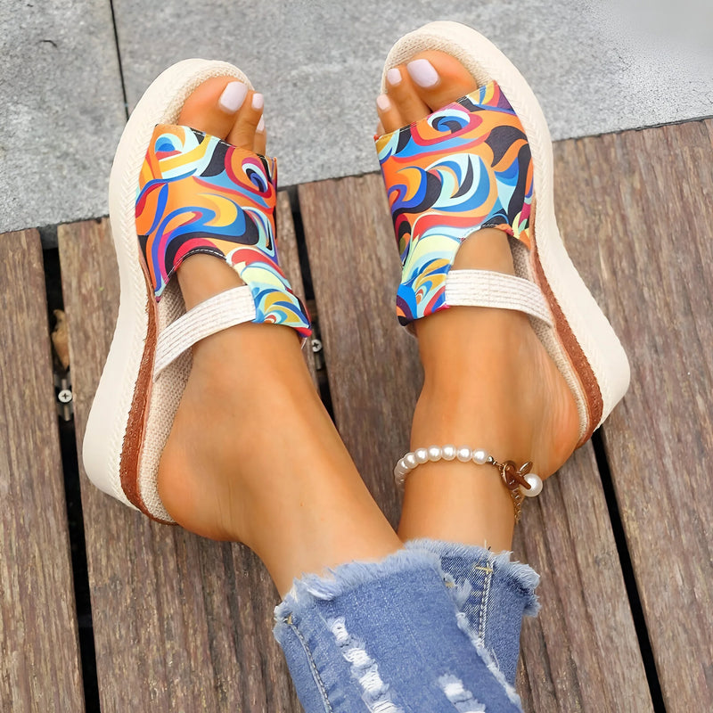 Colorful Women's Platform Wedge Sandals