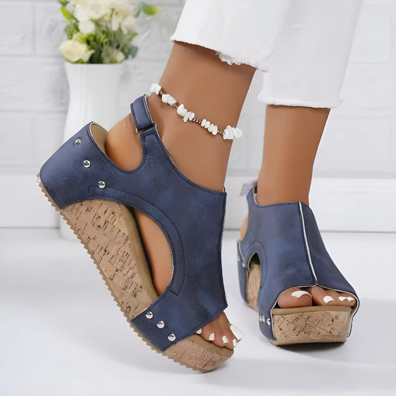 Open Toe Slingback Wedge Sandals