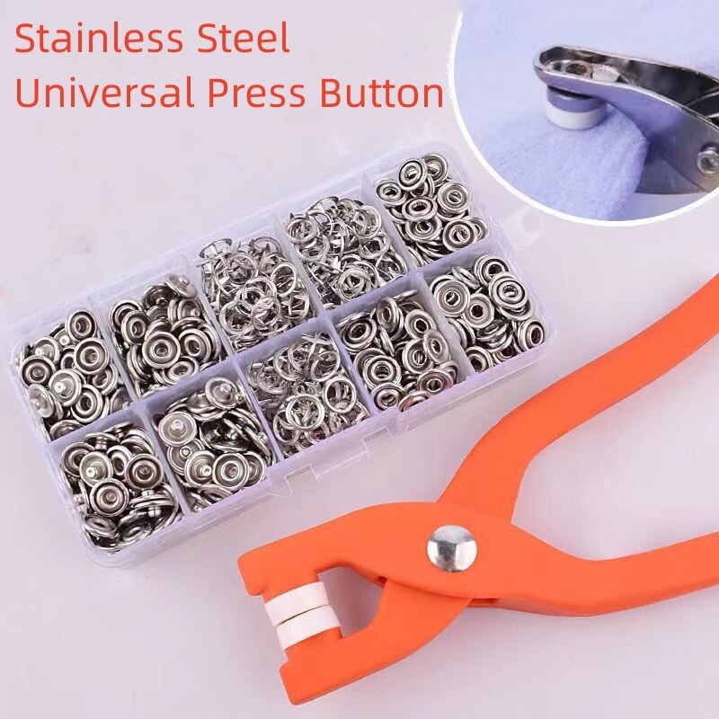 metal snap buttons with fastener pliers tool kit