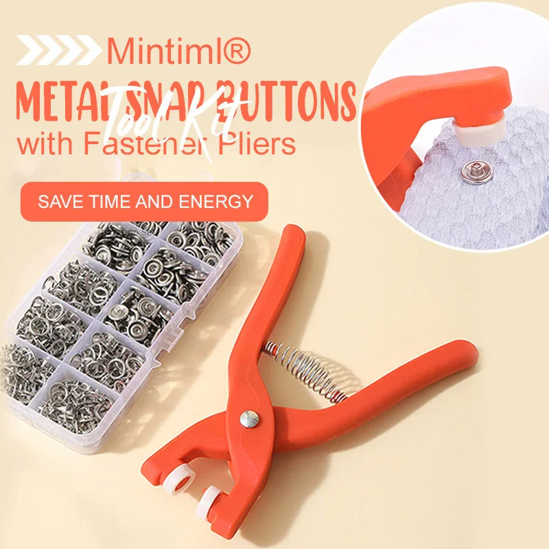 metal snap buttons with fastener pliers tool kit