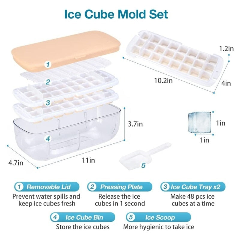 Press Type Ice Cube Maker