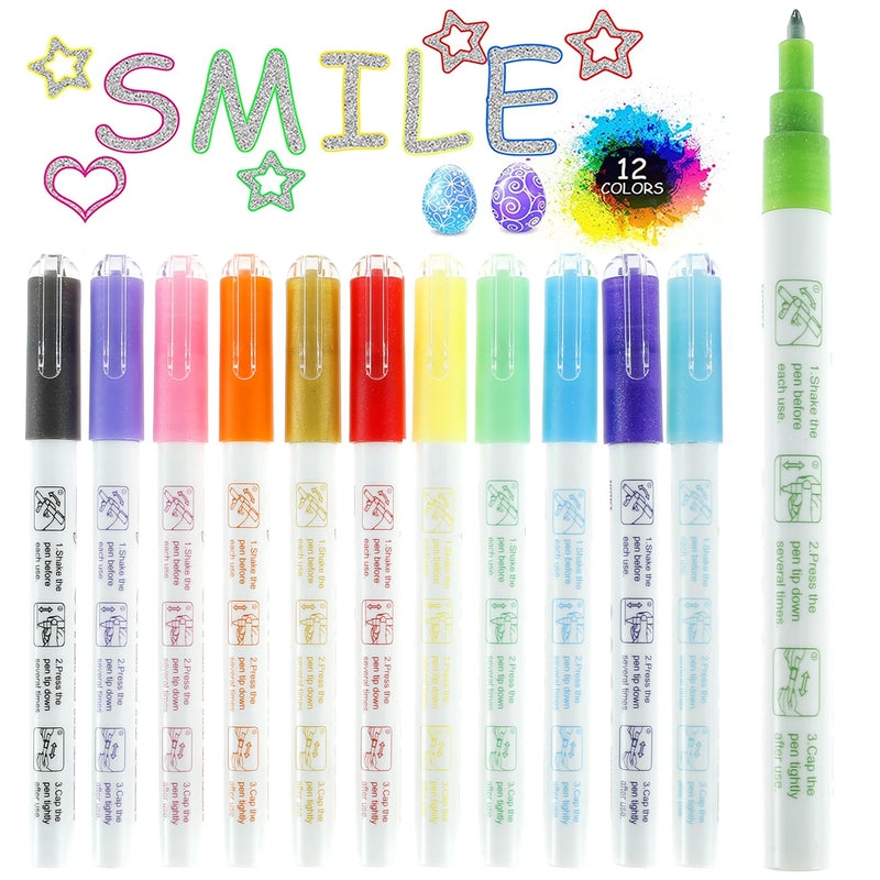 Creative Double-Line Glitter Outline Markers