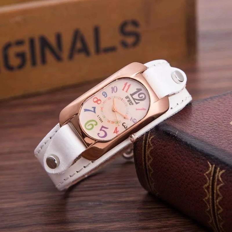 Vintage Leather Quartz Stone Women's Watch