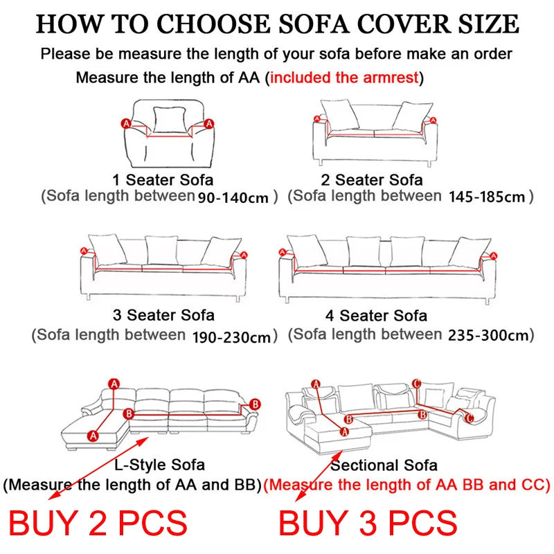 Thick Seat Sofa Couch Cover (1/2/3/4 Seater)