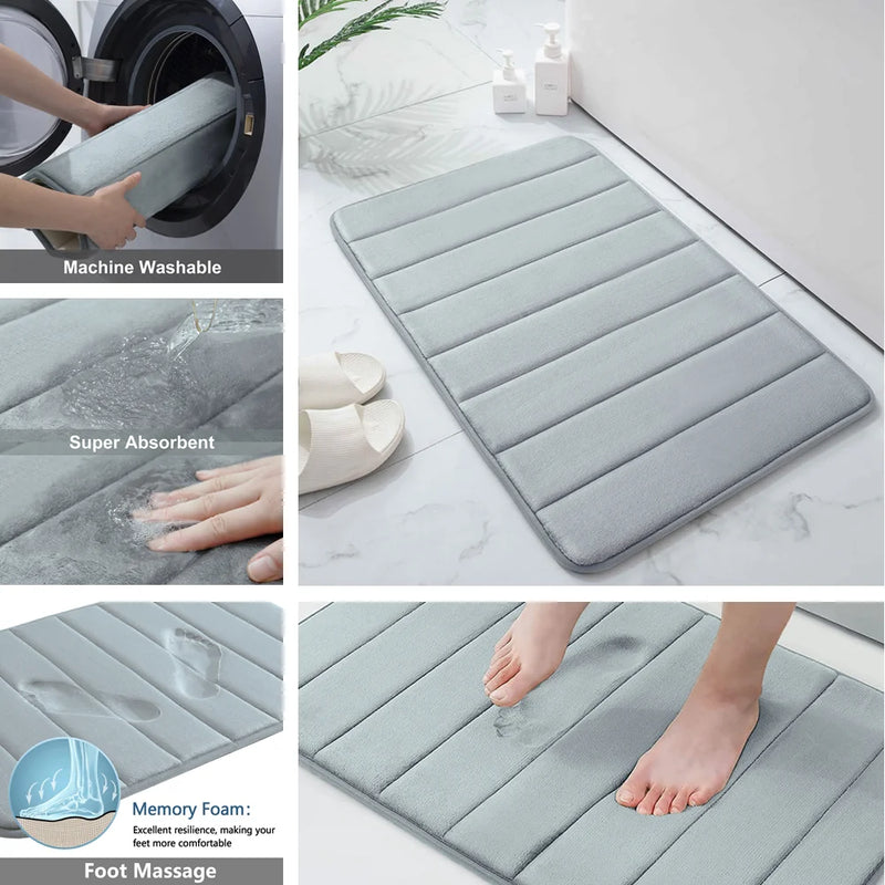 Memory Foam Super Absorbent Bath Mat Set