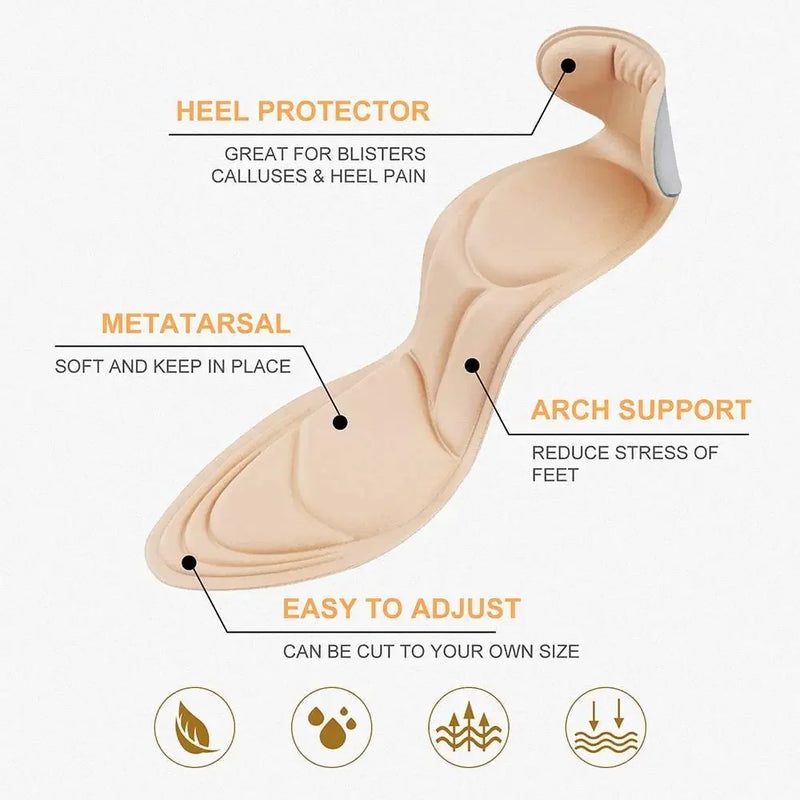 7D Soft Memory Foam High Heel Shoe Insoles