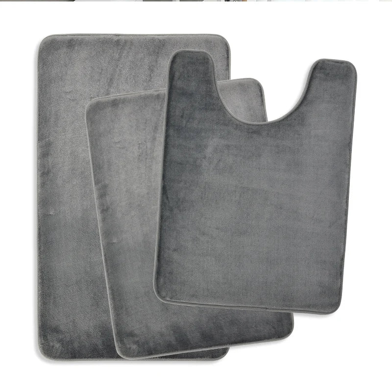 Luxury Memory Foam Bath Mat 3 Piece Set (Non-slip)