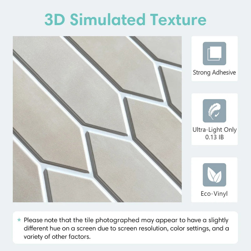 3D Self-Adhesive Wall Panel Tile - Diamond