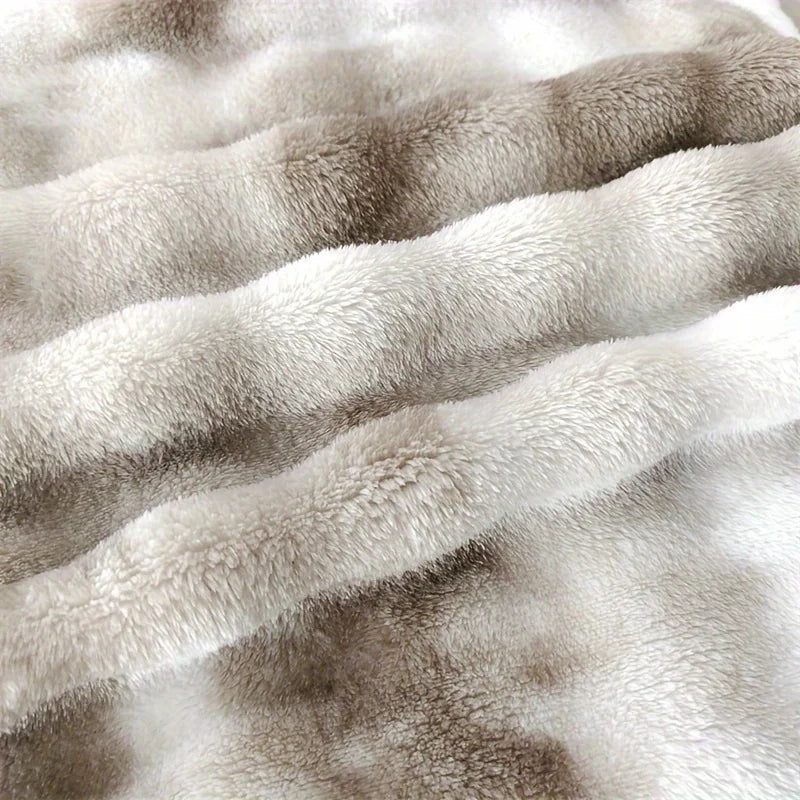 Tie-Dye Ultra Soft Faux Rabbit Fur Throw Blanket