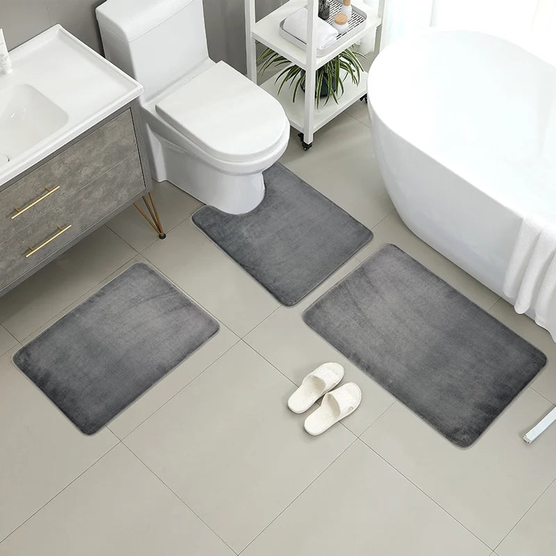 Luxury Memory Foam Bath Mat 3 Piece Set (Non-slip)