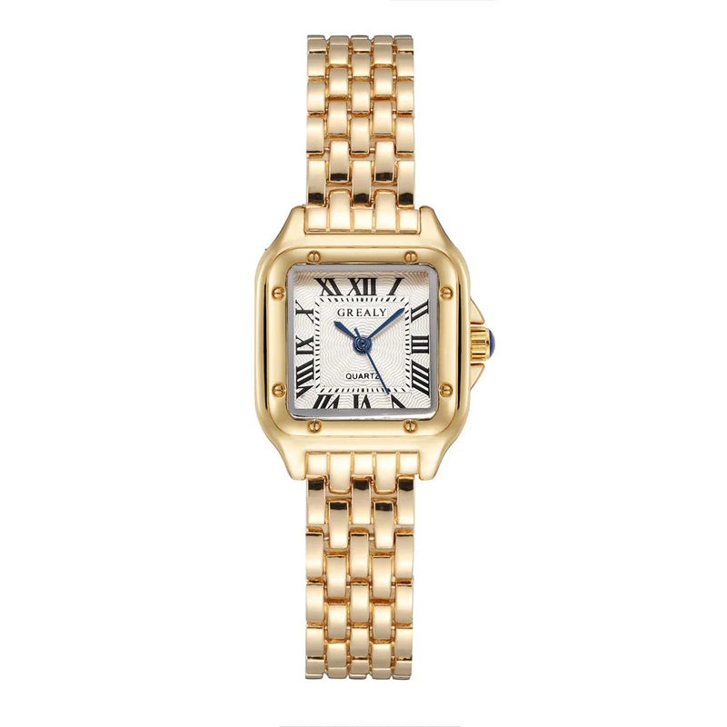 Women's Square Stainless Steel Quartz Watch