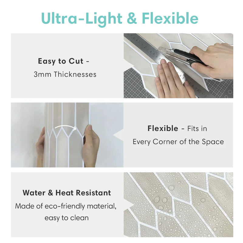 3D Self-Adhesive Wall Panel Tile - Diamond