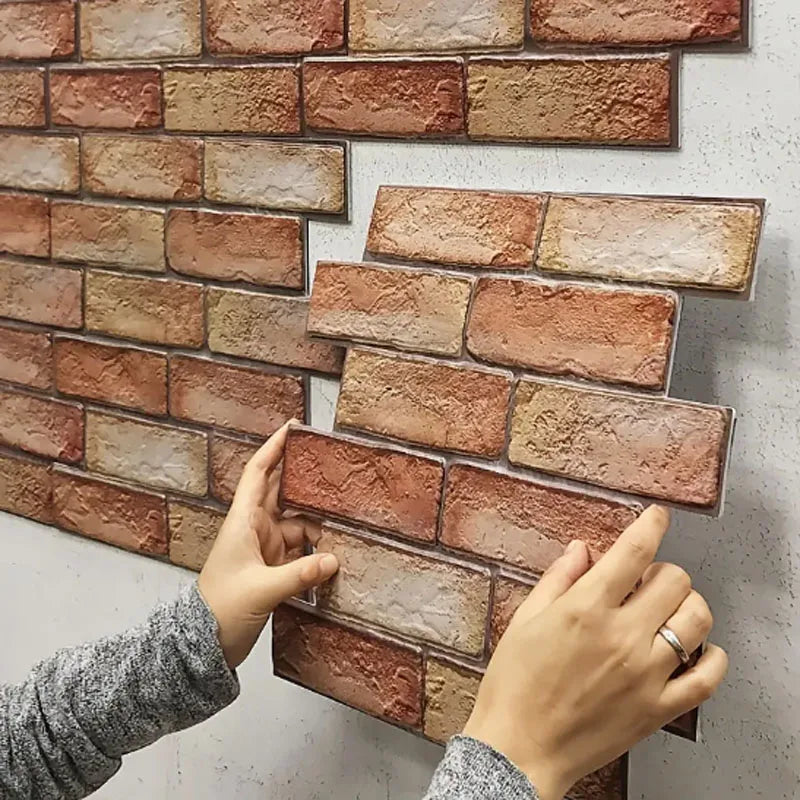 3D Self-Adhesive Wall Panel Tile - Brick Texture