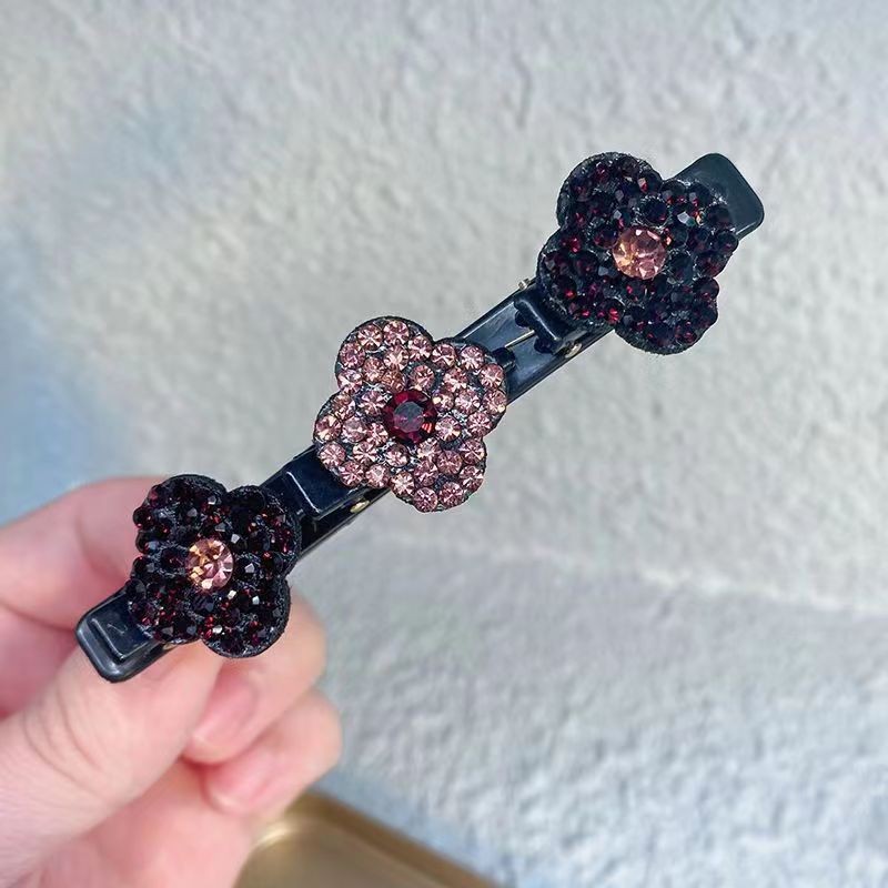 sparkling crystal stone braided hair clips