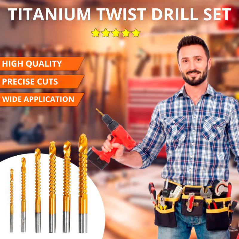 titanium twist drill set (5 pcs)