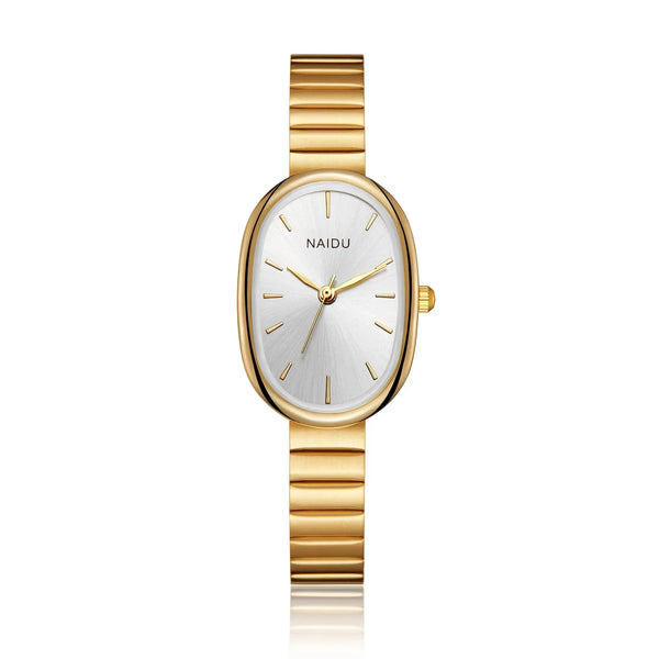 Sleek Oval Quartz Wristwatch