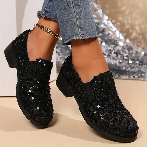 Dazzling Sequin Loafers for Women