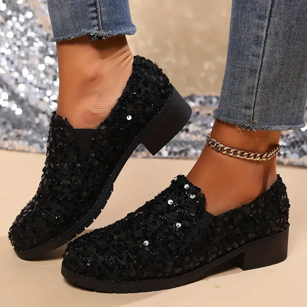 Dazzling Sequin Loafers for Women